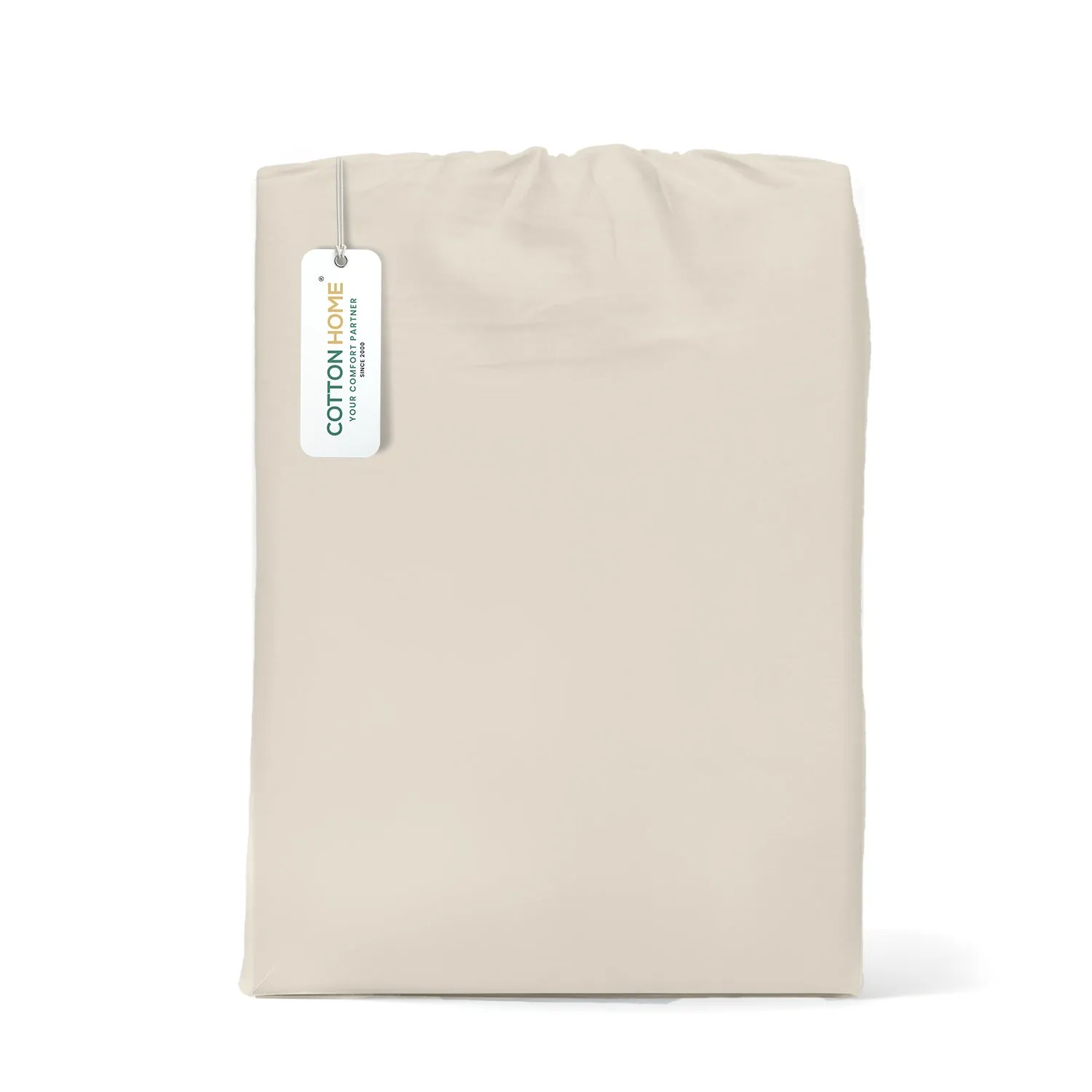 100% Egyptian Cotton 3PC Fitted Sheet 180X200 30CM Cotton Home Sateen Cream