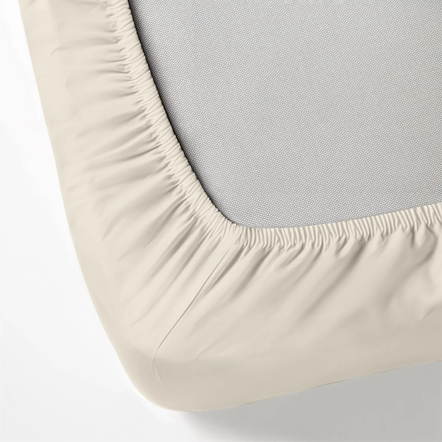 100% Egyptian Cotton 3PC Fitted Sheet 180X200 30CM Cotton Home Sateen Cream
