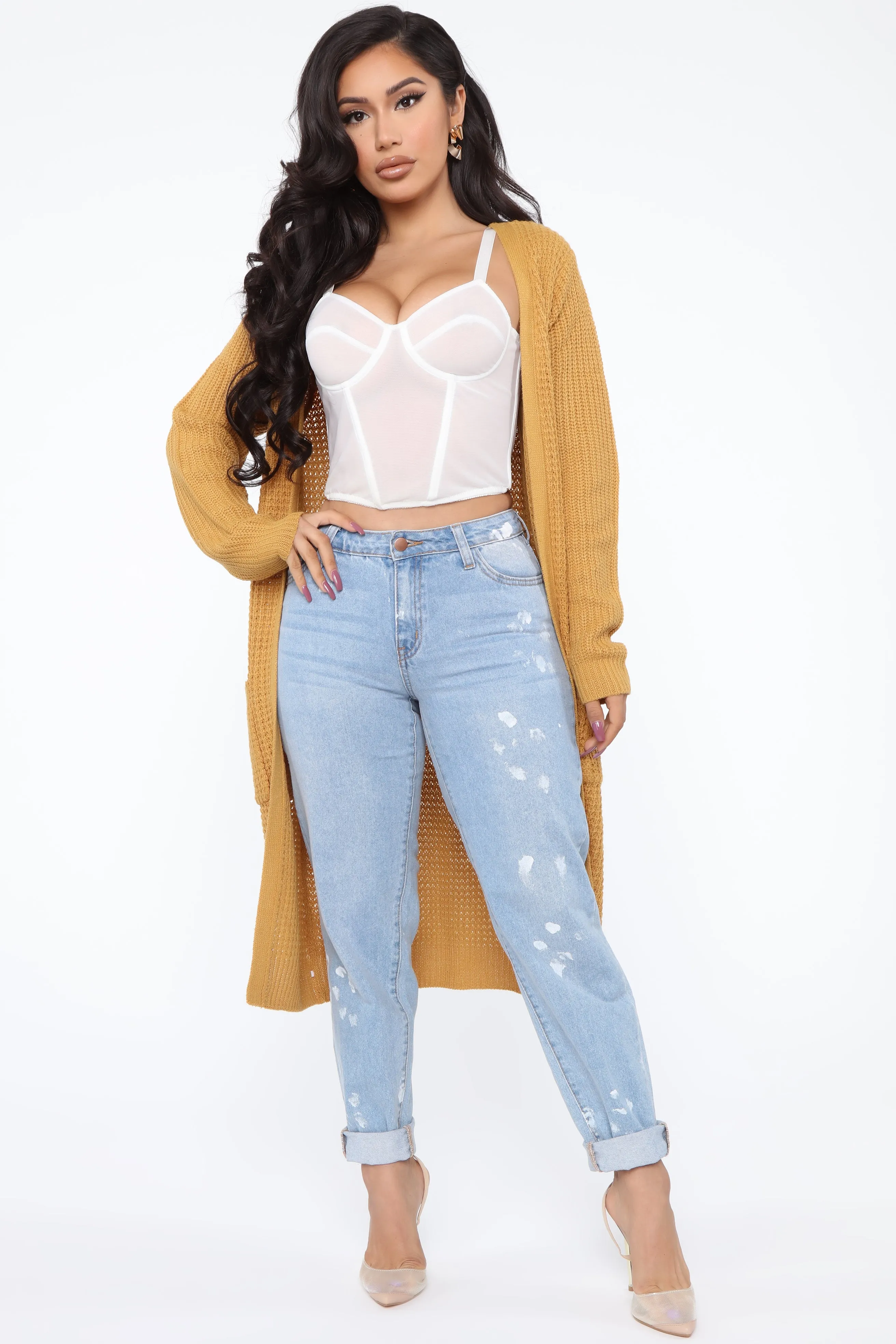 Abella Duster Sweater - Mustard