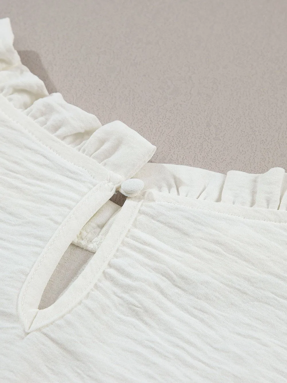 Alluring White Ruffle Blouse