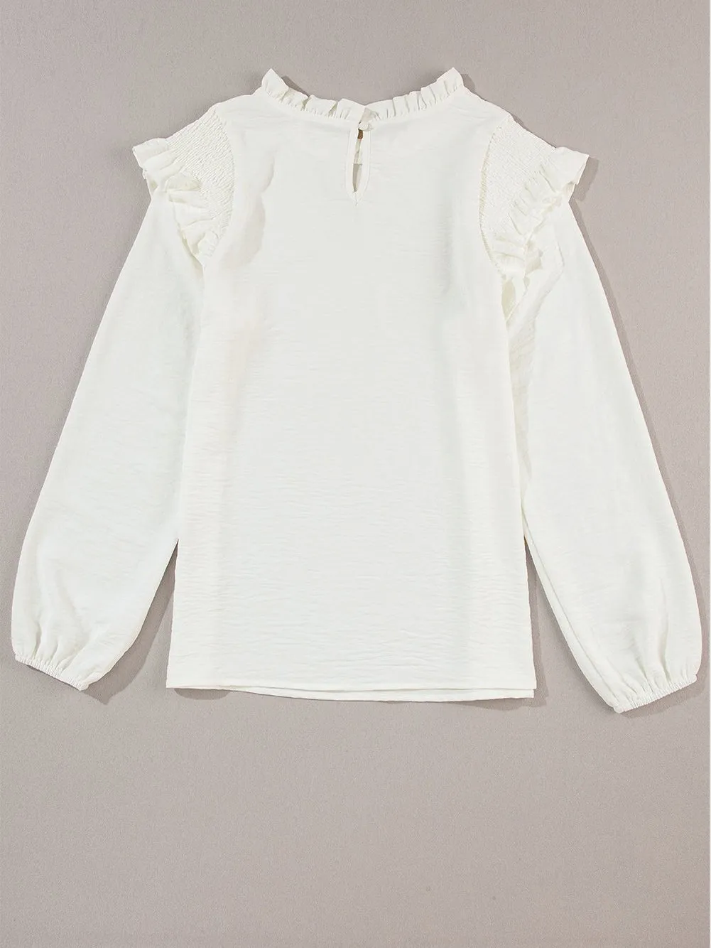 Alluring White Ruffle Blouse