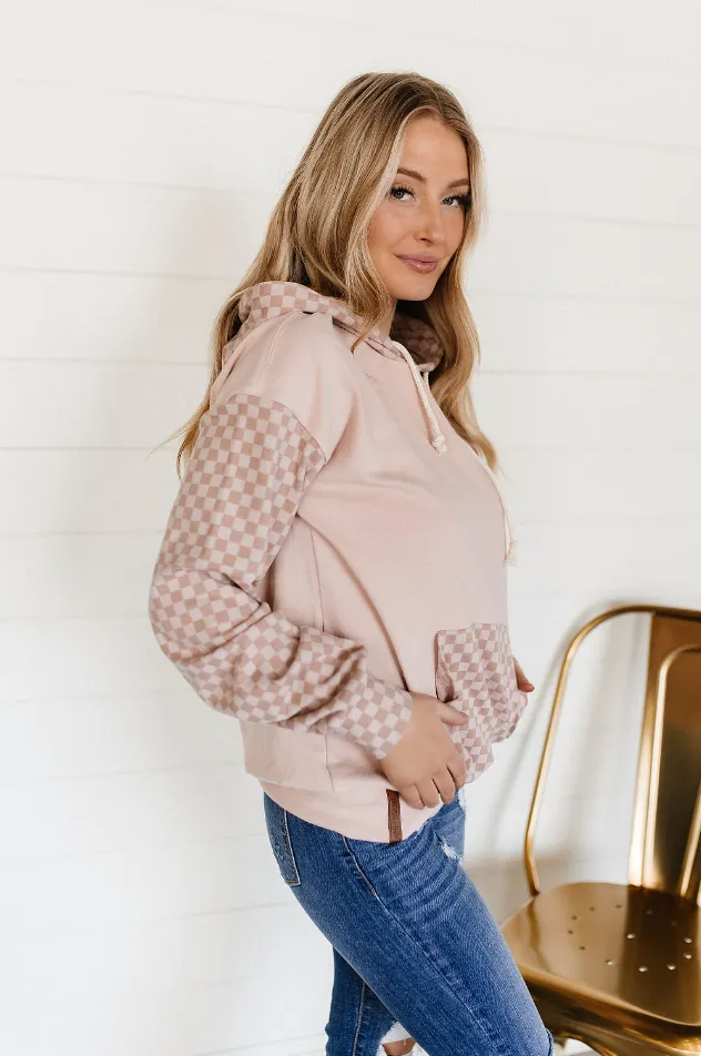 Ampersand Avenue Performance Fleece University Hoodie - Checked Out Pink