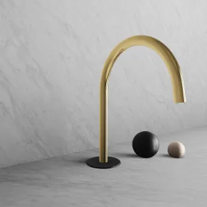 BARiL B35-8100-00L-JK-120 Wall-Mounted Lavatory Faucet Spout With Deck Mounted Handles