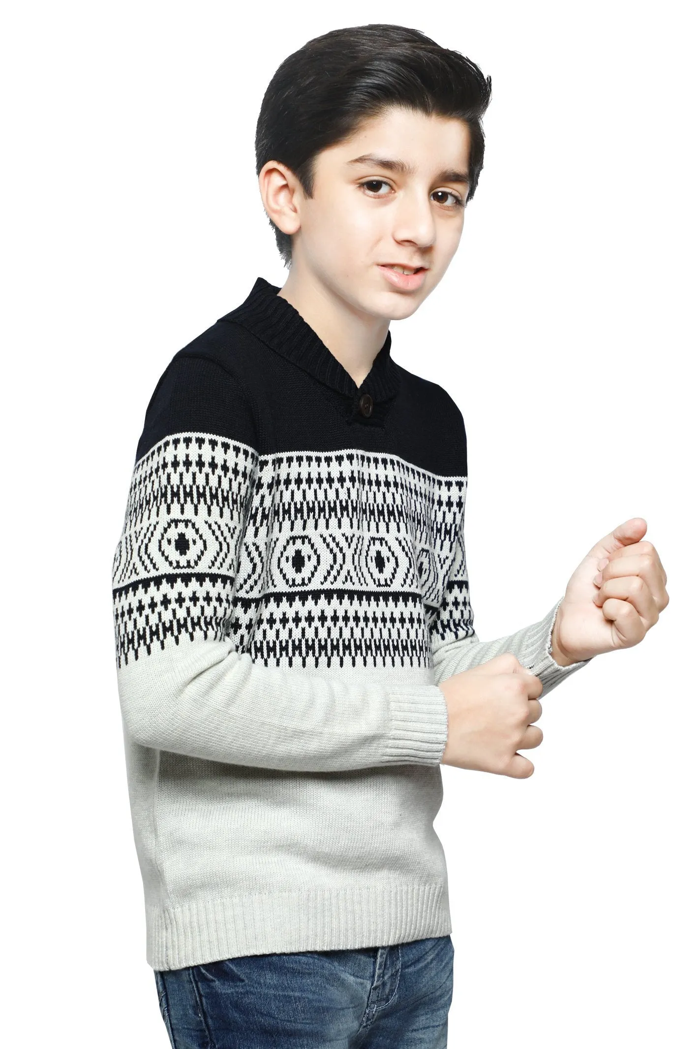 Boys Sweaters In Black SKU: KBE-0169-BLACK