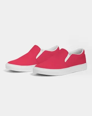 Bright Pink Red Slip-On Canvas Sneakers | Men's | Bright Pure Pink Red | C0M100Y75K0