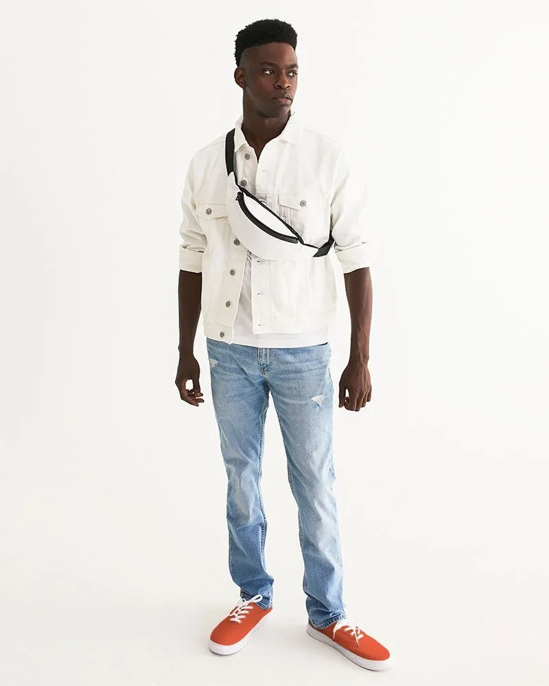 Bright Red Orange Men's Canvas Sneakers | Men's | Bright Pure Red Orange | C0M88Y100K0