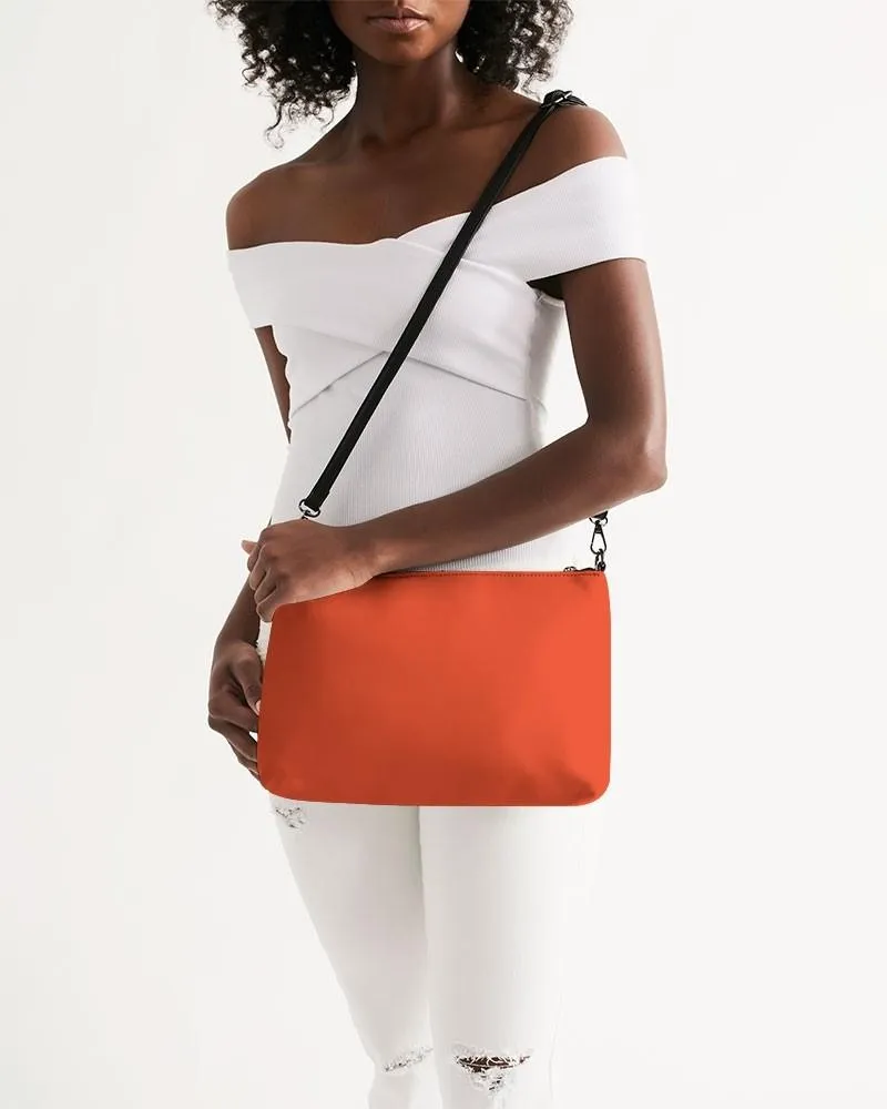 Bright Red Orange Zip Pouch | Bright Pure Red Orange | C0M88Y100K0
