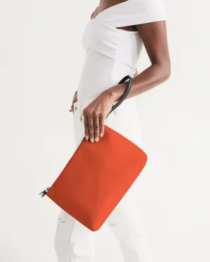 Bright Red Orange Zip Pouch | Bright Pure Red Orange | C0M88Y100K0