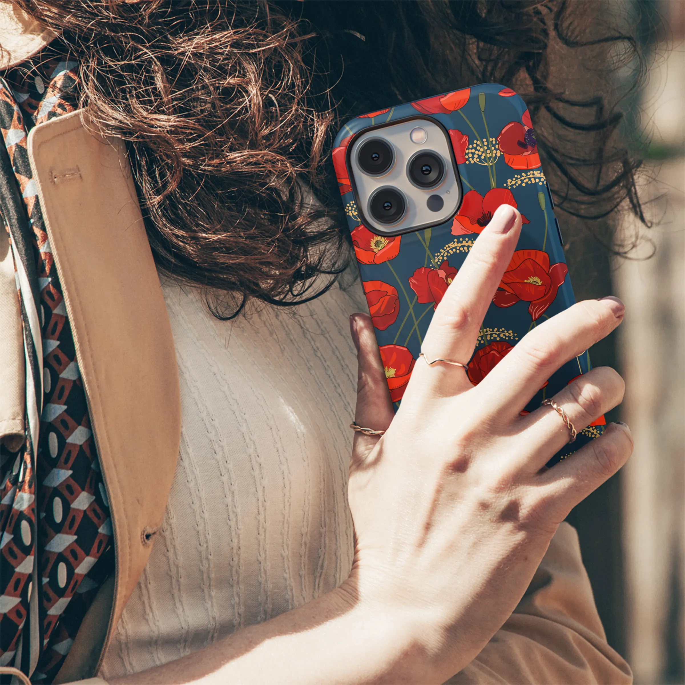 Bright Red Poppy Flowers Phone Case iPhone Samsung Cover Pixel 2570