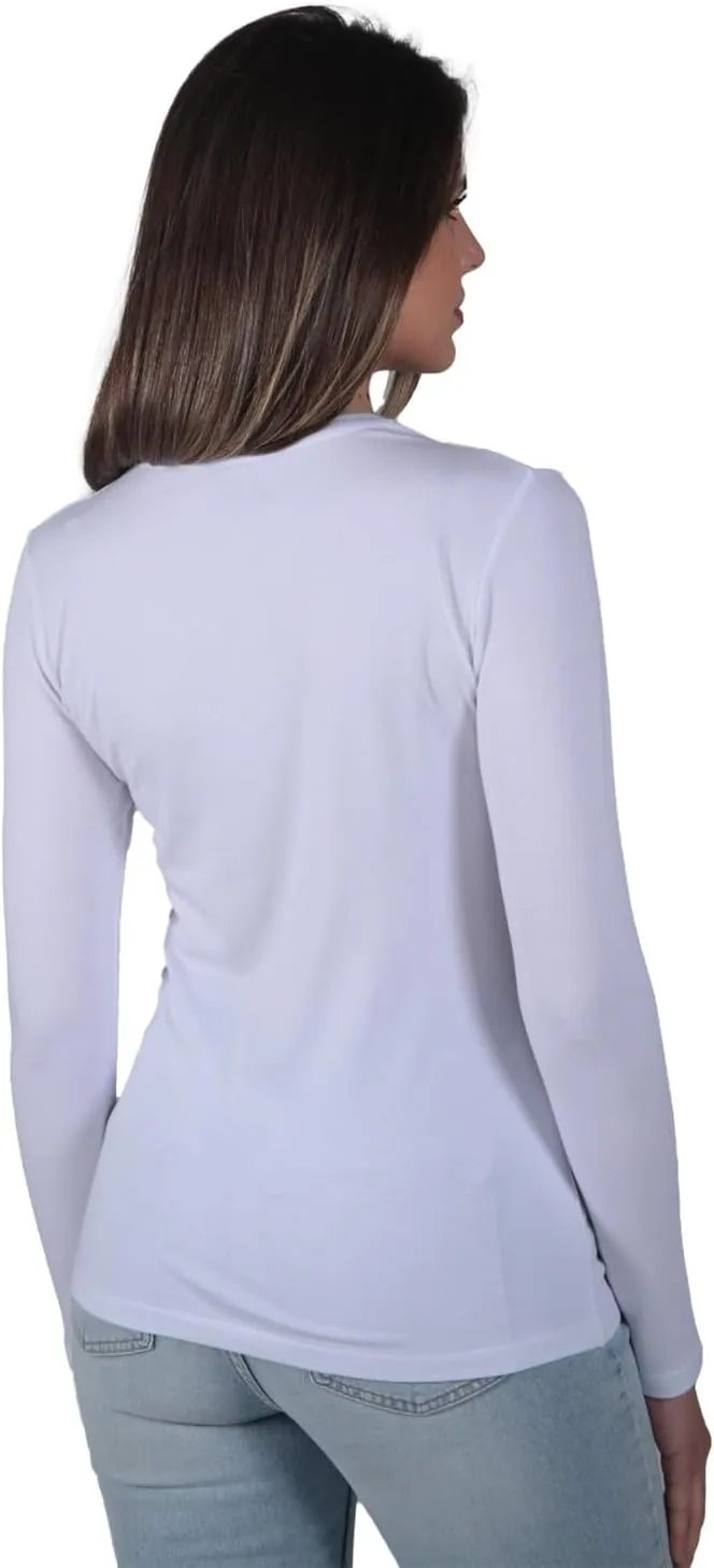 Brix Essentials Women's Classic-Fit Long-Sleeve Crewneck T-Shirt Super Soft Tagless.