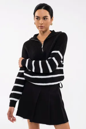 Carmen Striped Half Zip Sweater