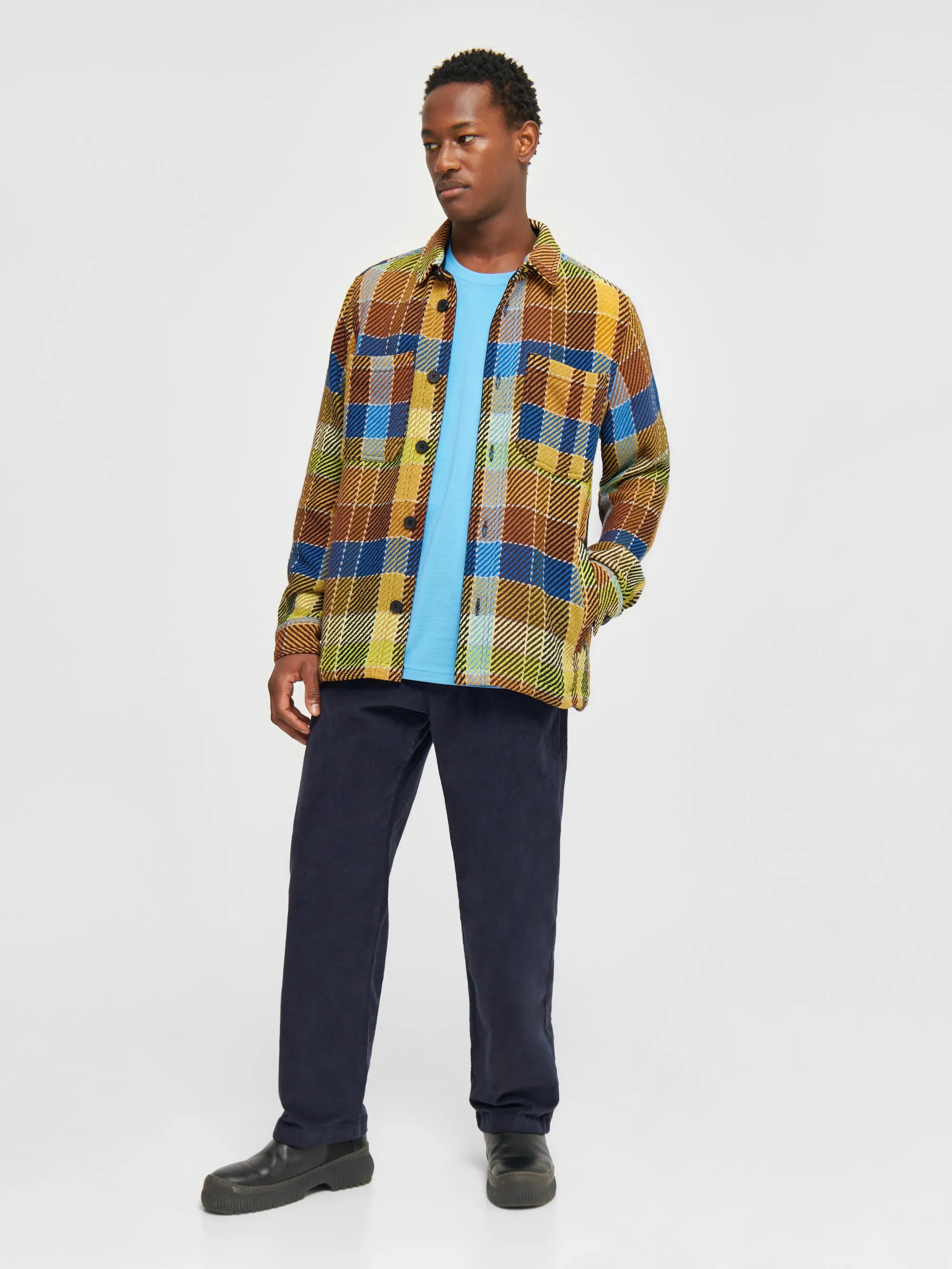 Checked overshirt - blue check
