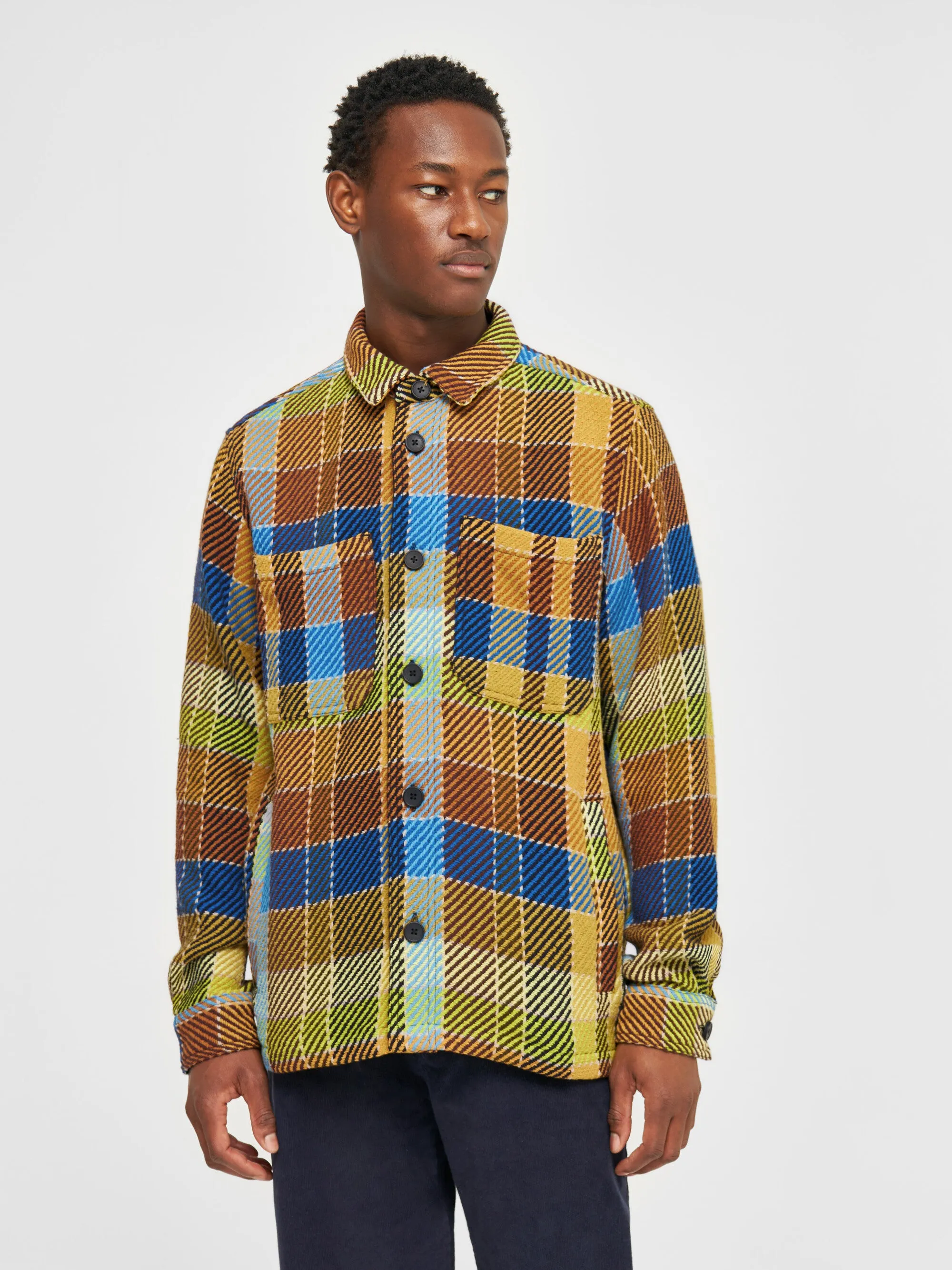 Checked overshirt - blue check