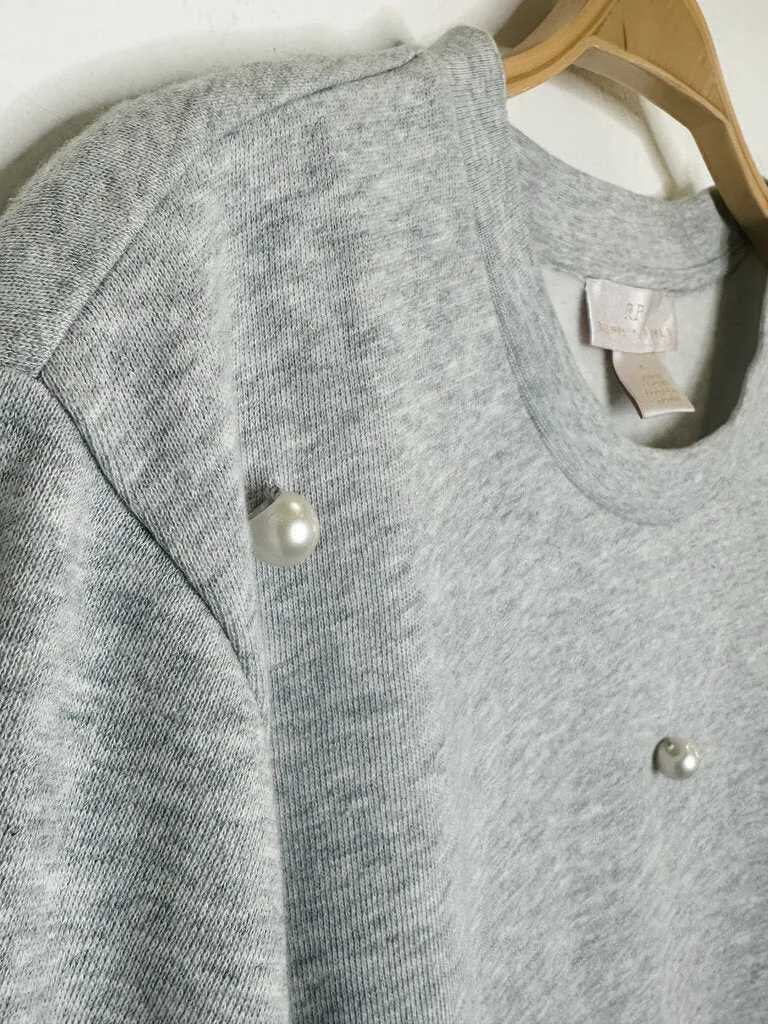 Crew Neck Pullover with Pearl Embellishments