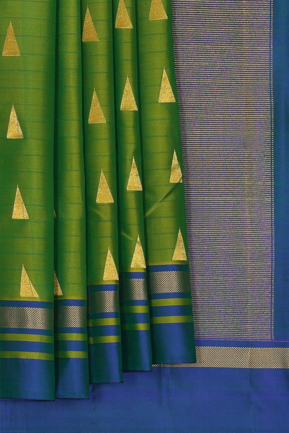 Dark Parrot Green Silk Saree