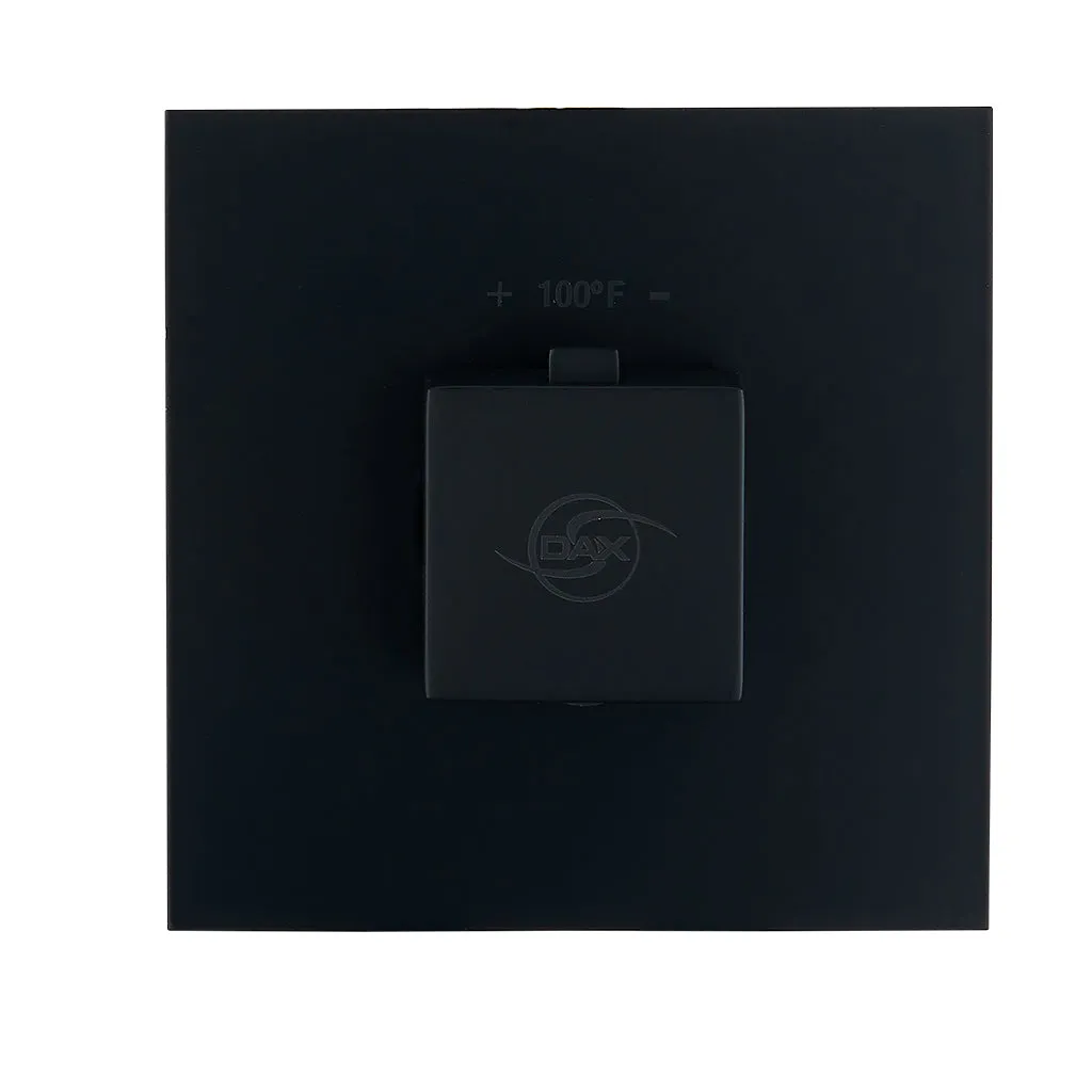 DAX Square Concealed Valve Thermostatic Mixer. Matte Black Finish (DAX-1050-SQ-BL)