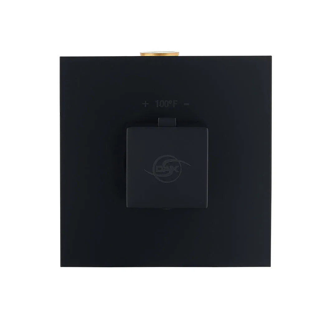 DAX Square Concealed Valve Thermostatic Mixer. Matte Black Finish (DAX-1050-SQ-BL)