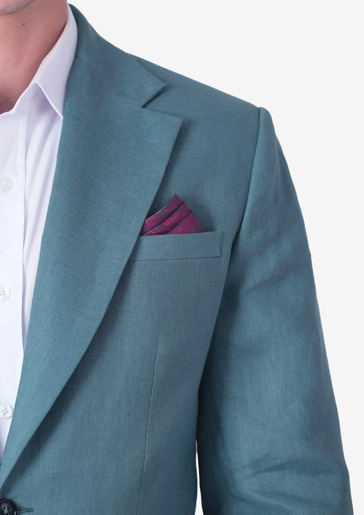 Ellis Koi Blue Linen Suit