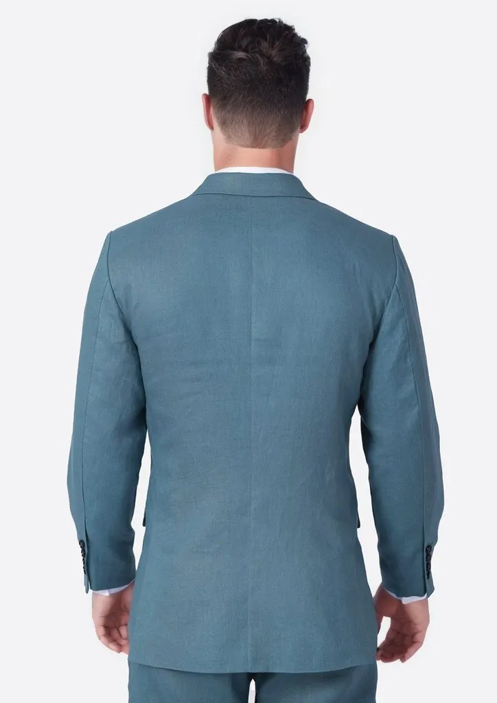Ellis Koi Blue Linen Suit