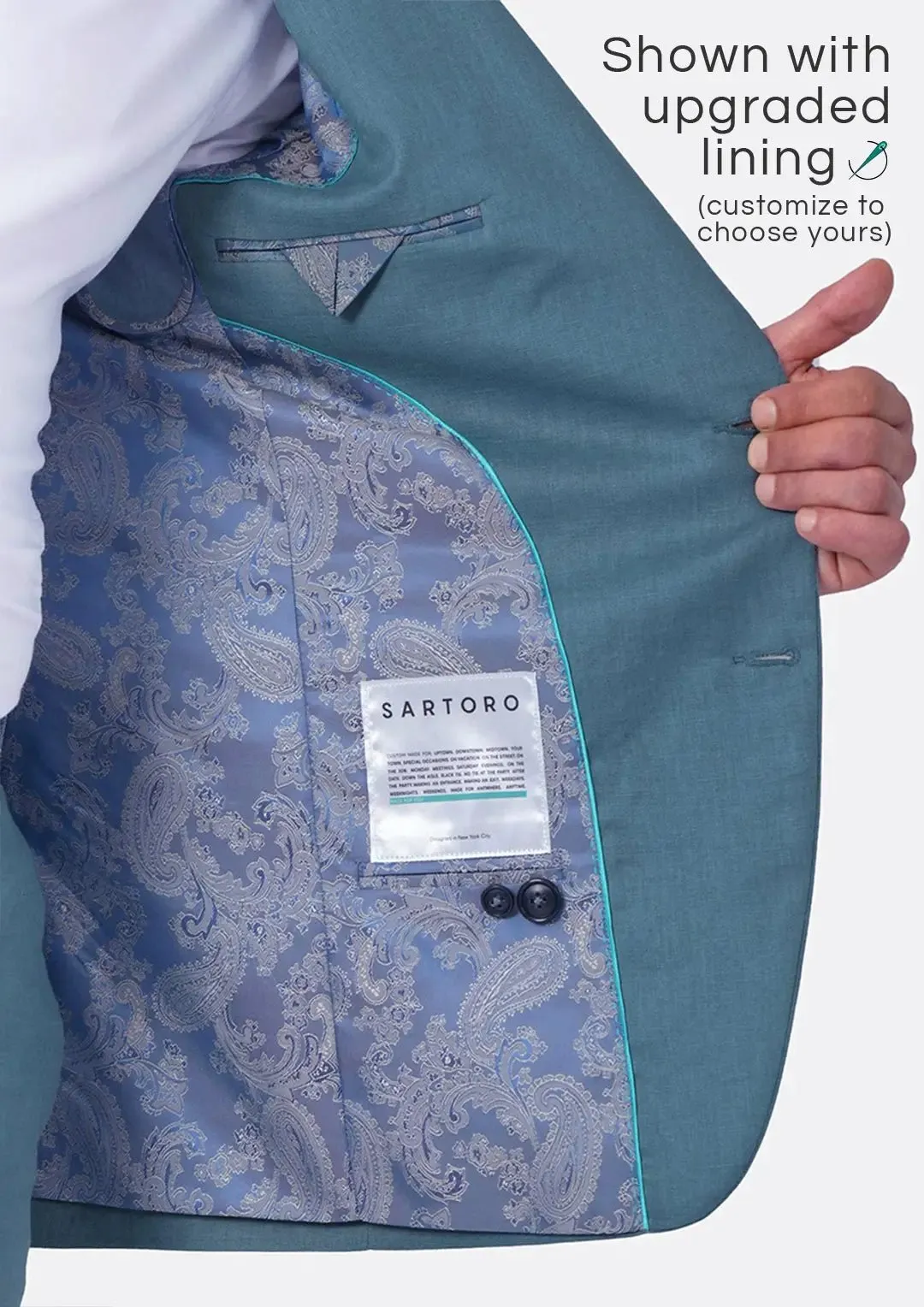 Ellis Koi Blue Linen Suit