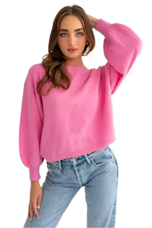 Fuzzy Sweater with Back Ruching