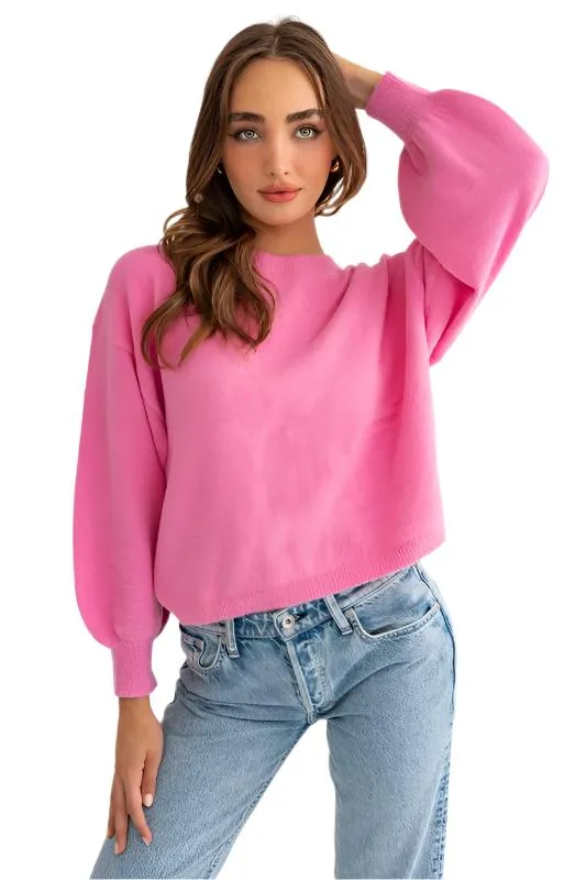 Fuzzy Sweater with Back Ruching