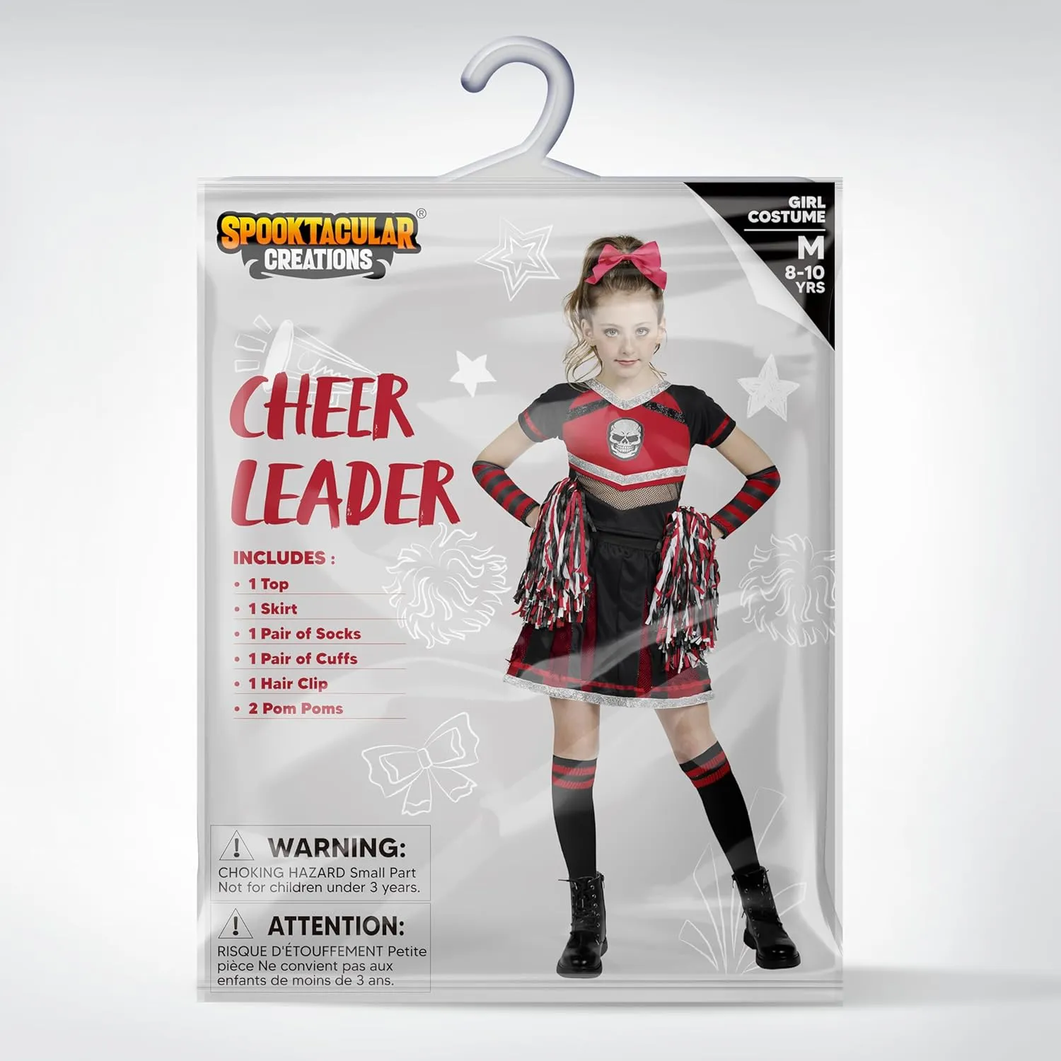 Halloween Cheerleader Costume Girls, Skull Scary