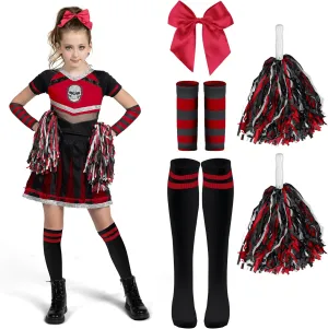 Halloween Cheerleader Costume Girls, Skull Scary