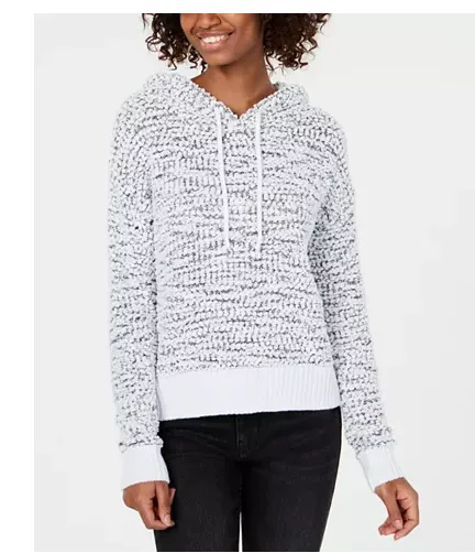 Hooked up by Iot Juniors Popcorn-Knit Hoodie