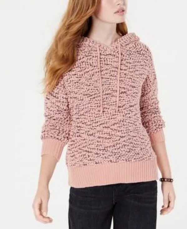 Hooked up by Iot Juniors Popcorn-Knit Hoodie