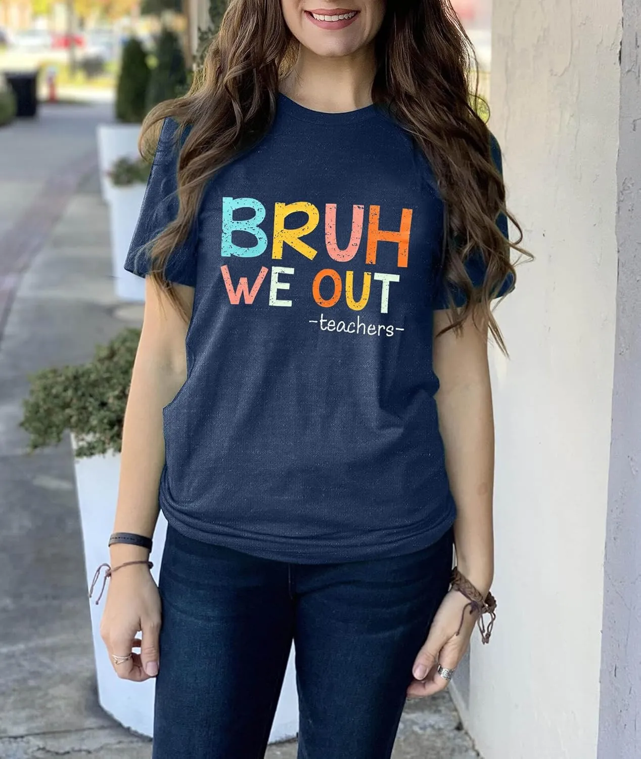 Last Day of School Teacher Shirt Womens Schools Out for Summer T-Shirt Happy Last Day Tee Tops