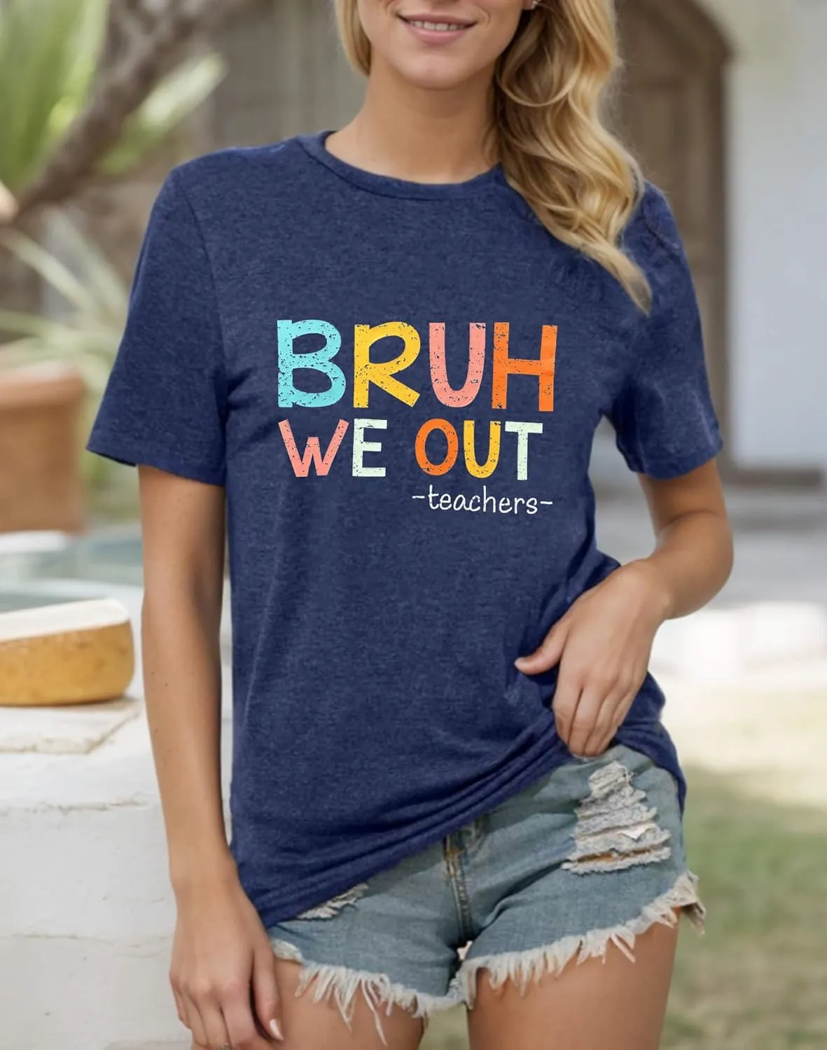 Last Day of School Teacher Shirt Womens Schools Out for Summer T-Shirt Happy Last Day Tee Tops