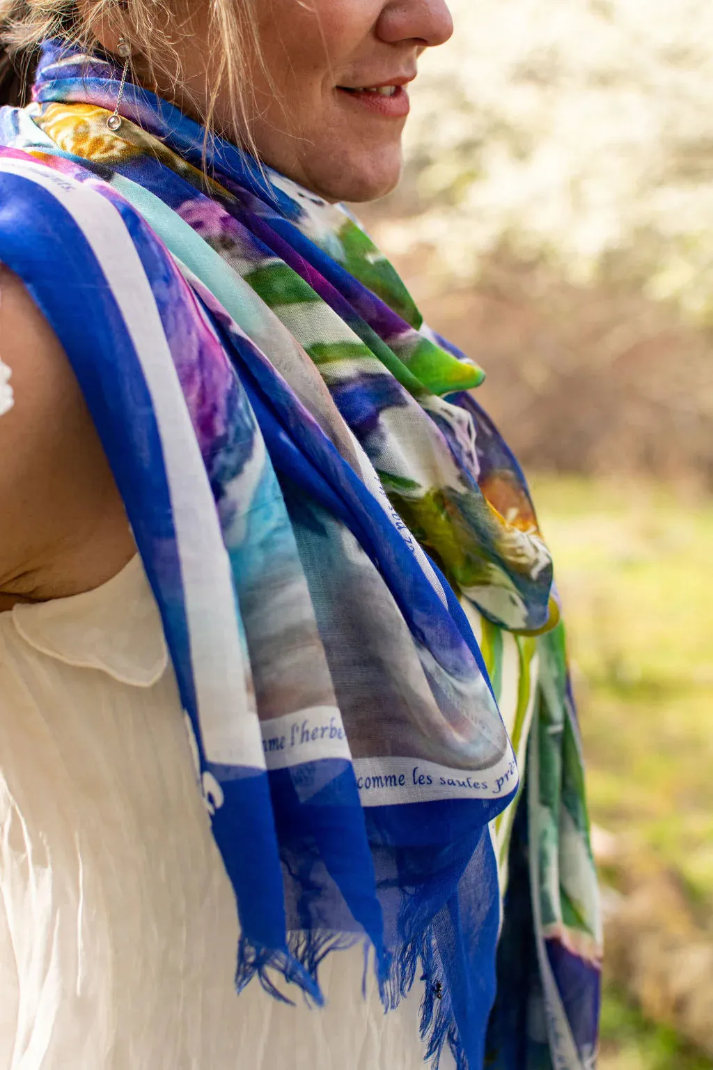 Love's Pure Light Blue Flag Iris Scarf