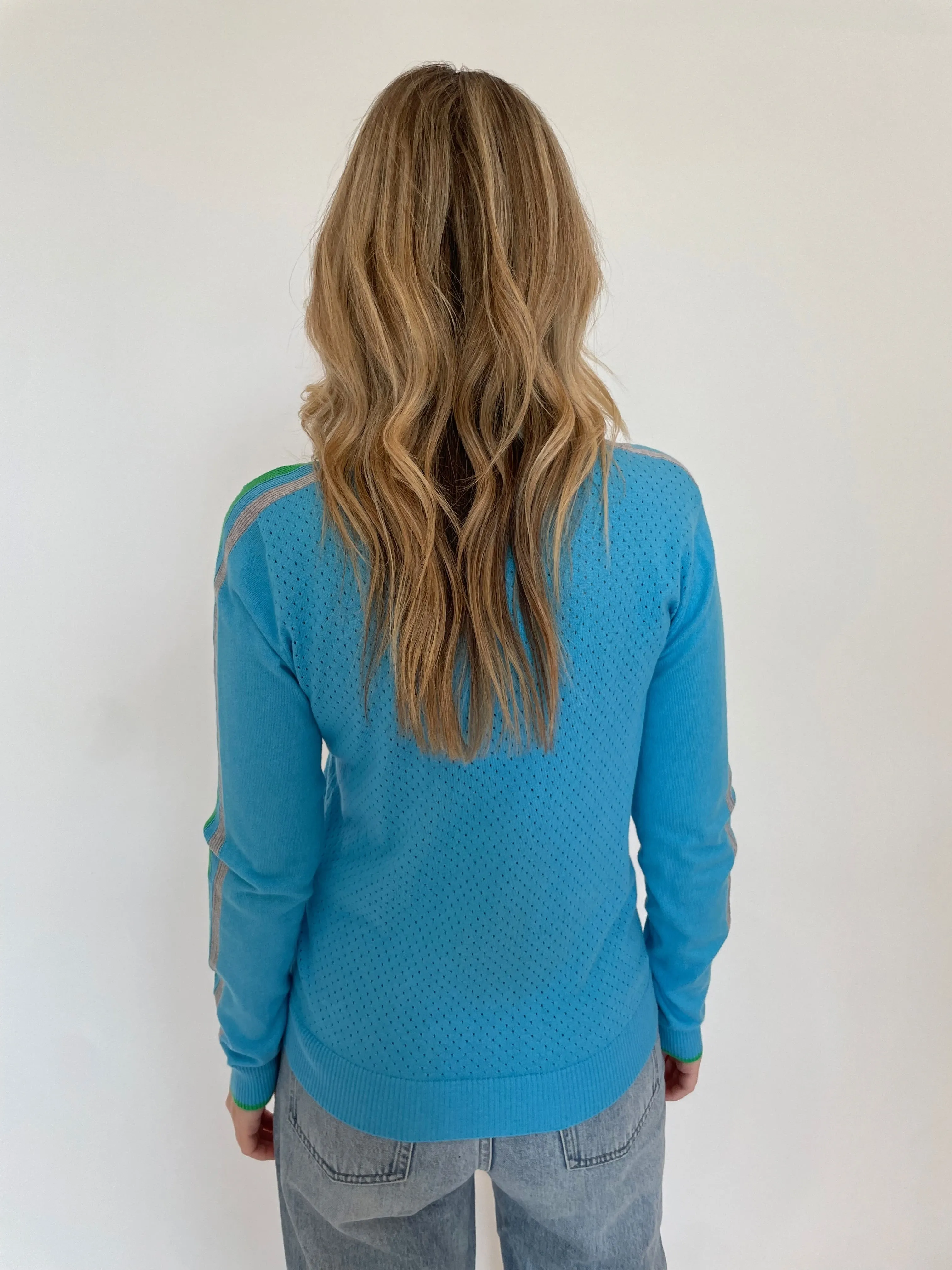 Mayer Crew Neck With Trim Sweater - Turquoise/Green