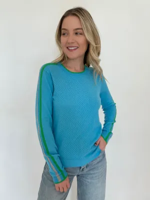 Mayer Crew Neck With Trim Sweater - Turquoise/Green