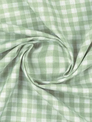 Mens Cotton Blend Checked Green Shirt Fabric Wonderla Plus