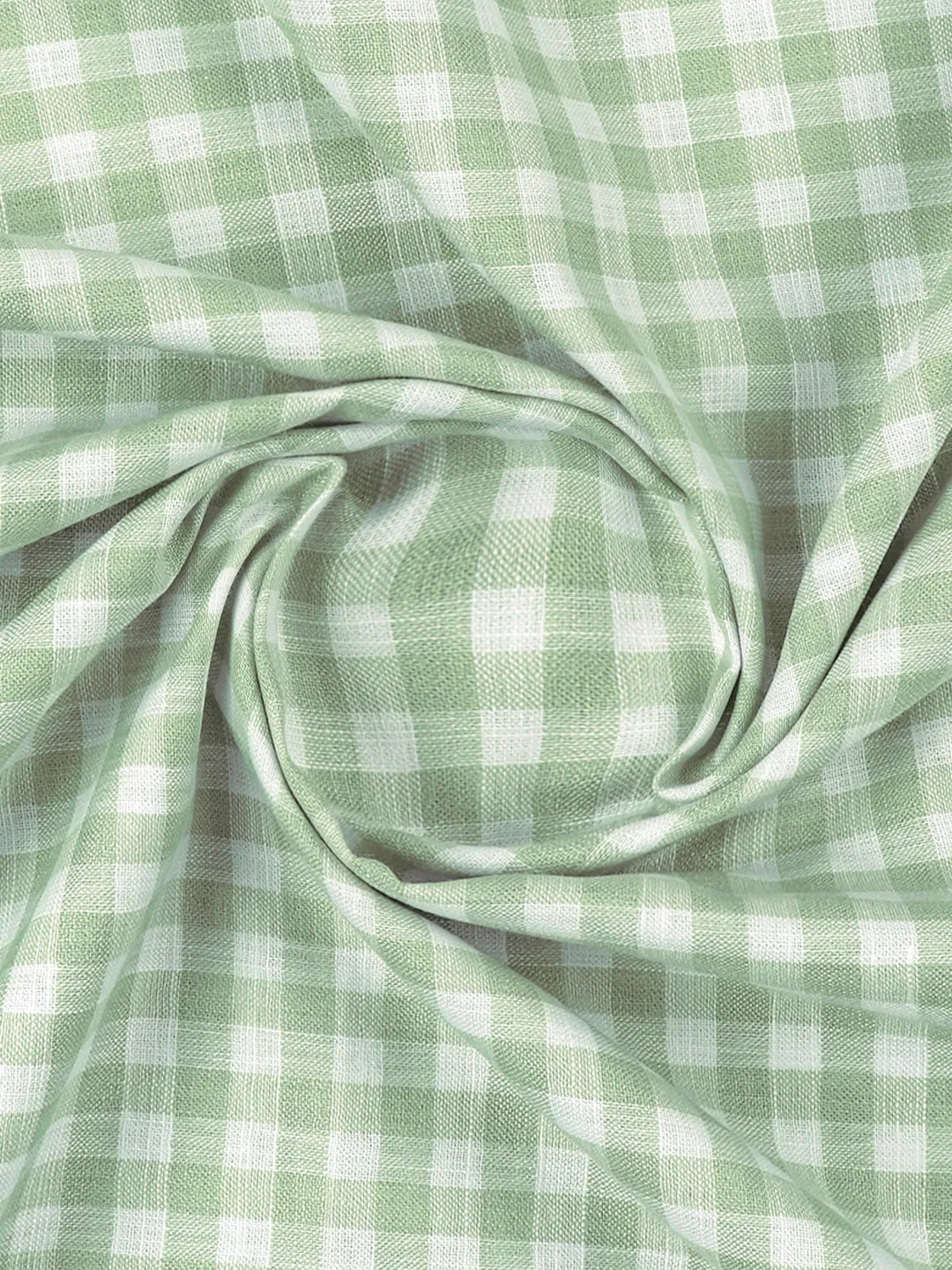 Mens Cotton Blend Checked Green Shirt Fabric Wonderla Plus