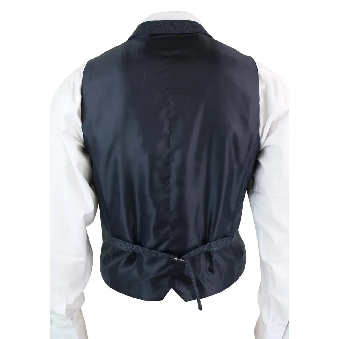 Men's Herringbone Tweed Gatsby Blinders Classic Double Breasted Waistcoat