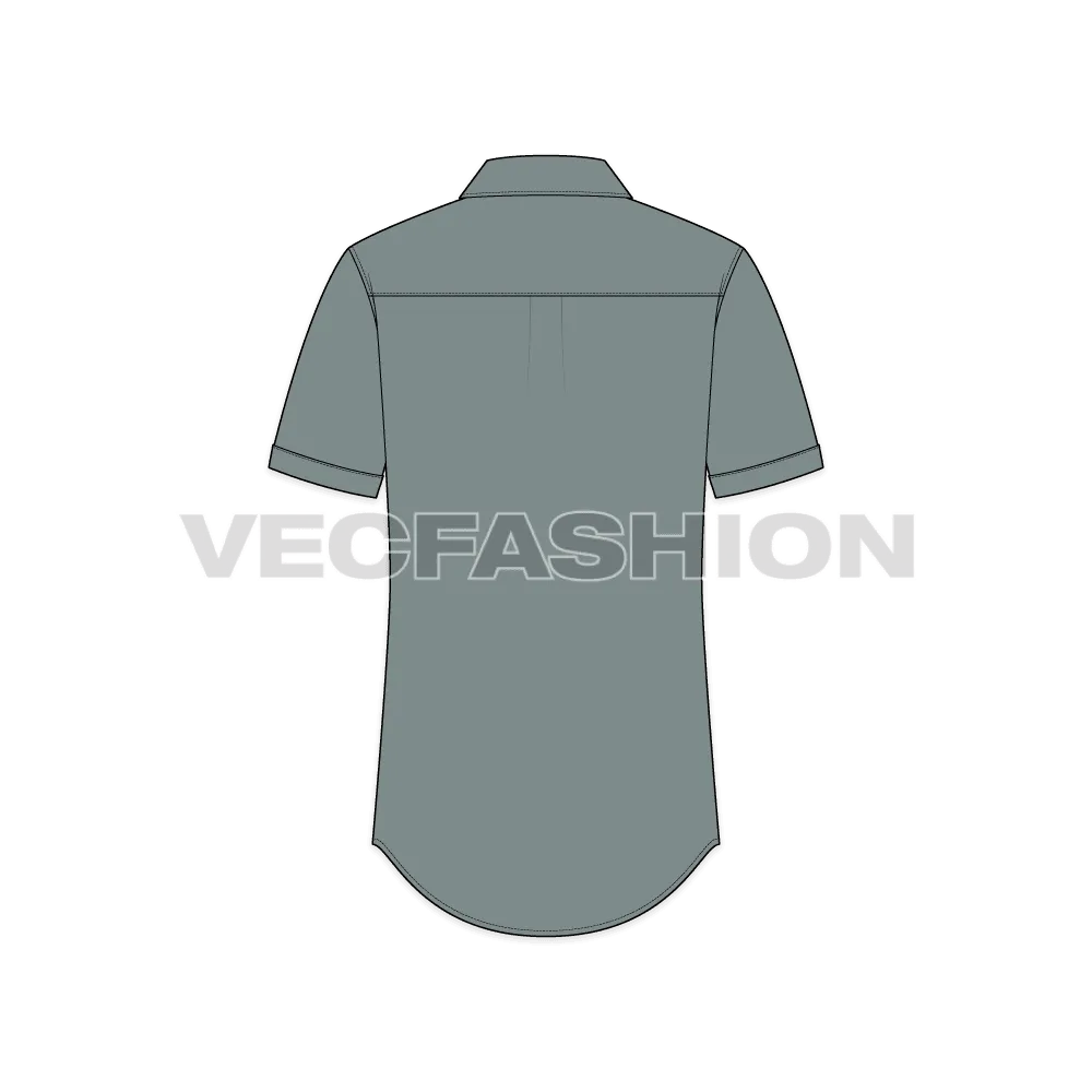 Mens Slim Fit Shirt with Curved Hem
