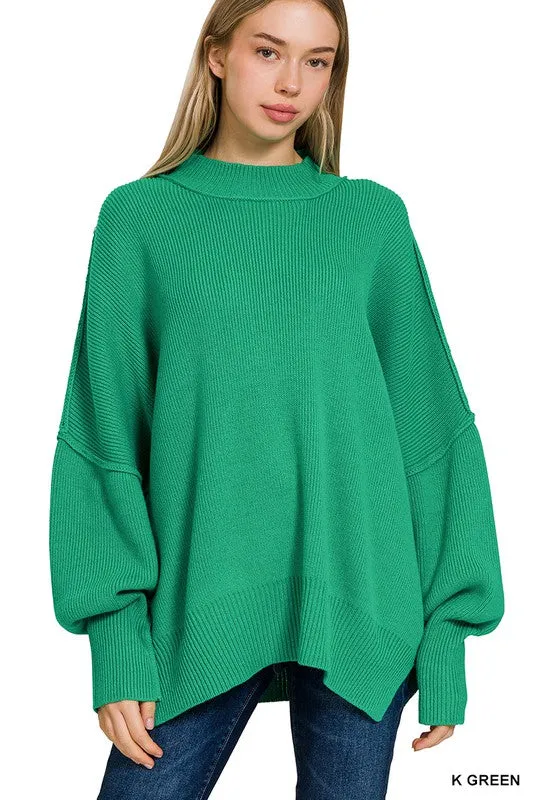 Saddie Side Slit Oversized Sweater