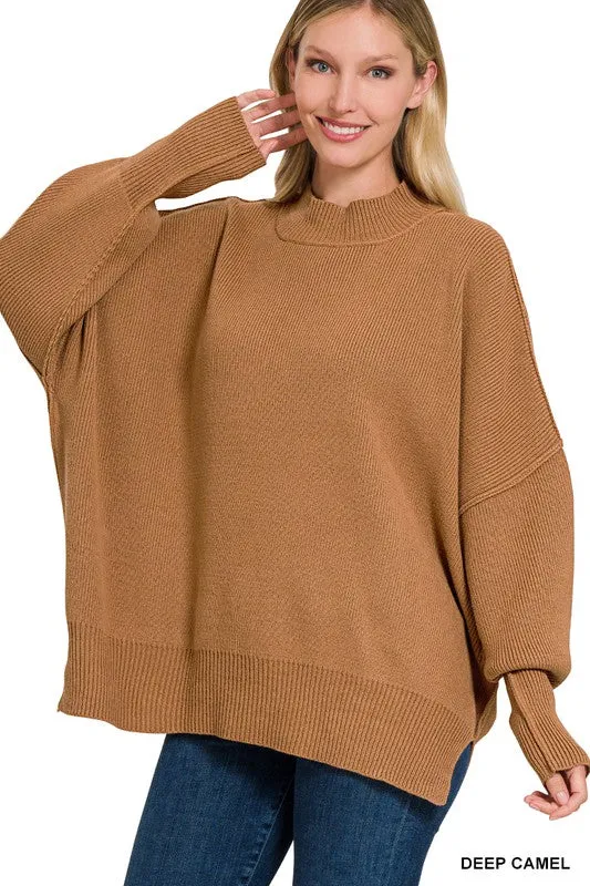 Saddie Side Slit Oversized Sweater