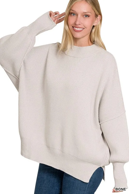 Saddie Side Slit Oversized Sweater