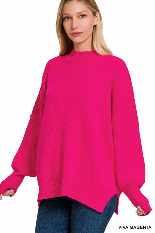 Saddie Side Slit Oversized Sweater