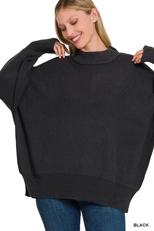 Saddie Side Slit Oversized Sweater