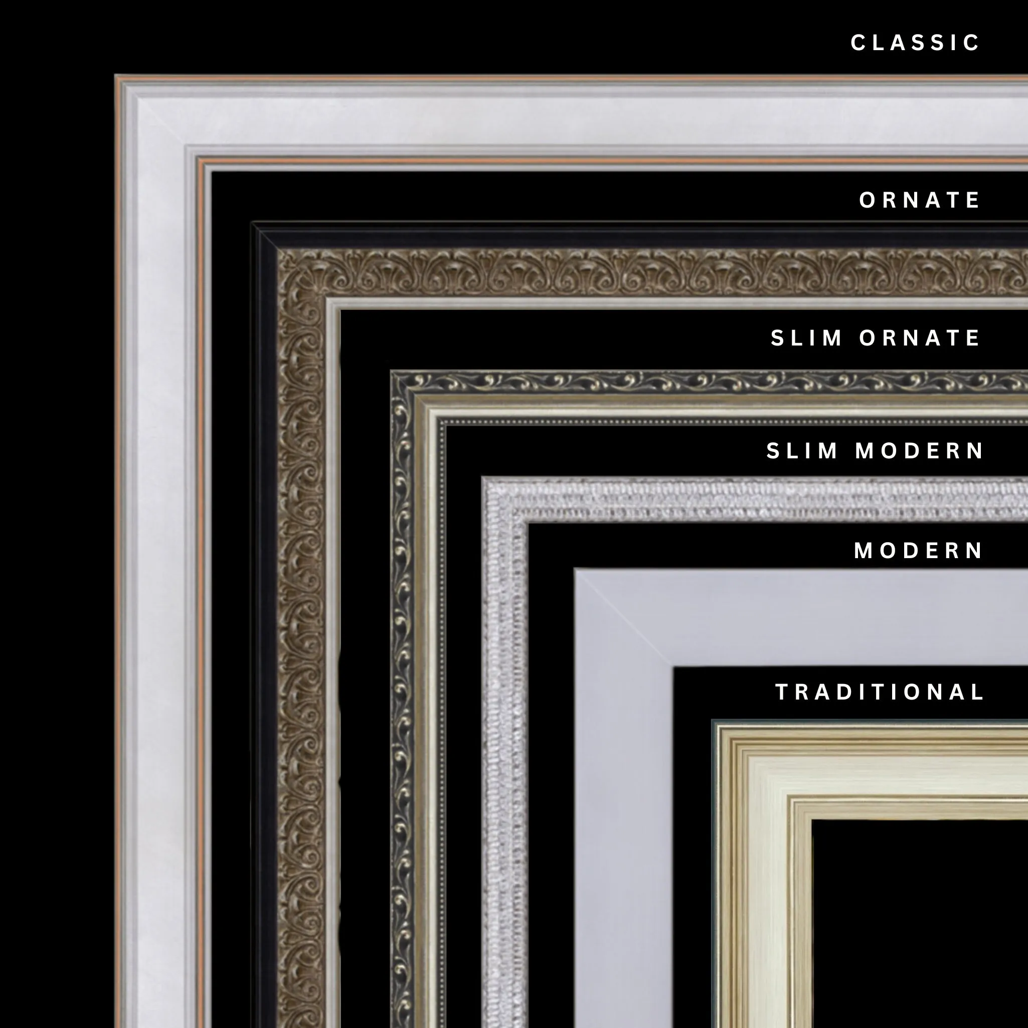 Silver 24x47 Picture Frame Ornate Traditional Classic Antique