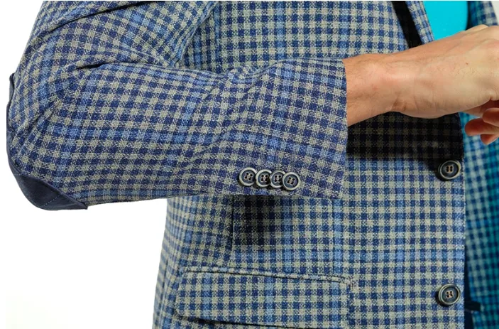 Slim Fit Blue & White Plaid Sport Jacket GB-SJ-VBC-44