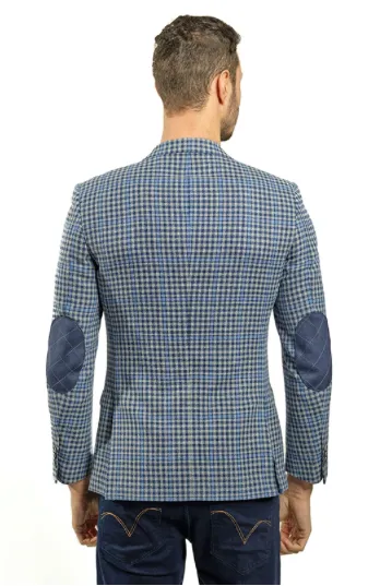 Slim Fit Blue & White Plaid Sport Jacket GB-SJ-VBC-44