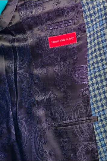 Slim Fit Blue & White Plaid Sport Jacket GB-SJ-VBC-44
