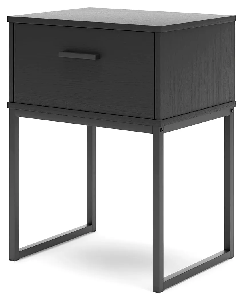 Socalle Twin Panel Platform Bed with Dresser, Chest and Nightstand in Black