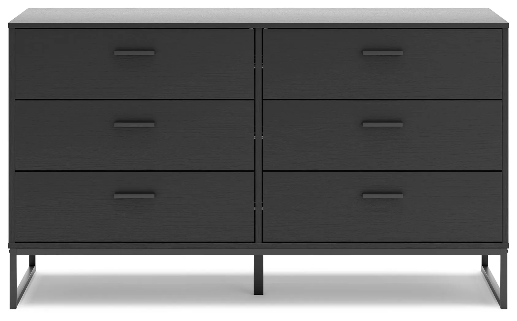 Socalle Twin Panel Platform Bed with Dresser in Black